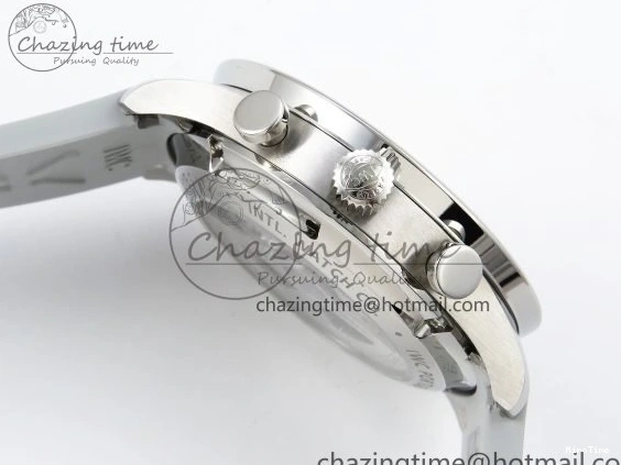 MIROTIME 1228 Portuguese Chrono IW3716 Z+F 1:1 Best Edition White Dial on Gray Rubber Strap A WrinkleFree 7014